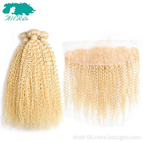 fast selling products, 100% virgin human blonde 613 hair bundles kinky curly